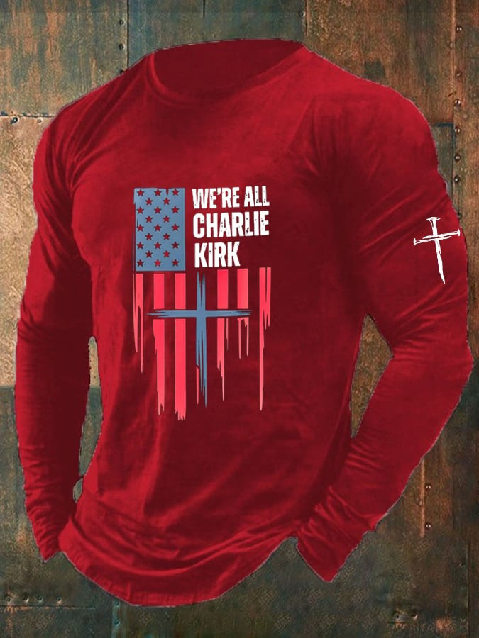 Red We Are All Charlie Kirk RIP Long Sleeve Shirt Memorial October 14 Day Tribute Merch