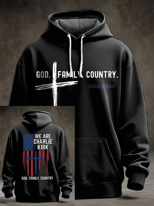 Red We Are Charlie Kirk Hoodie God Family Country Remembrance Day Clothing Supporters Gifts