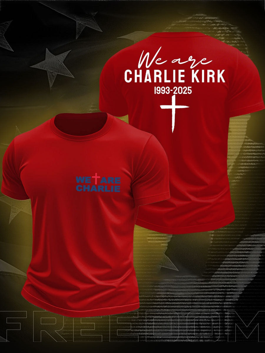 Red We Are Charlie Kirk Shirt Men's R.I.P Charlie Kirk Tee Shirts Wear Red On October 14 Day