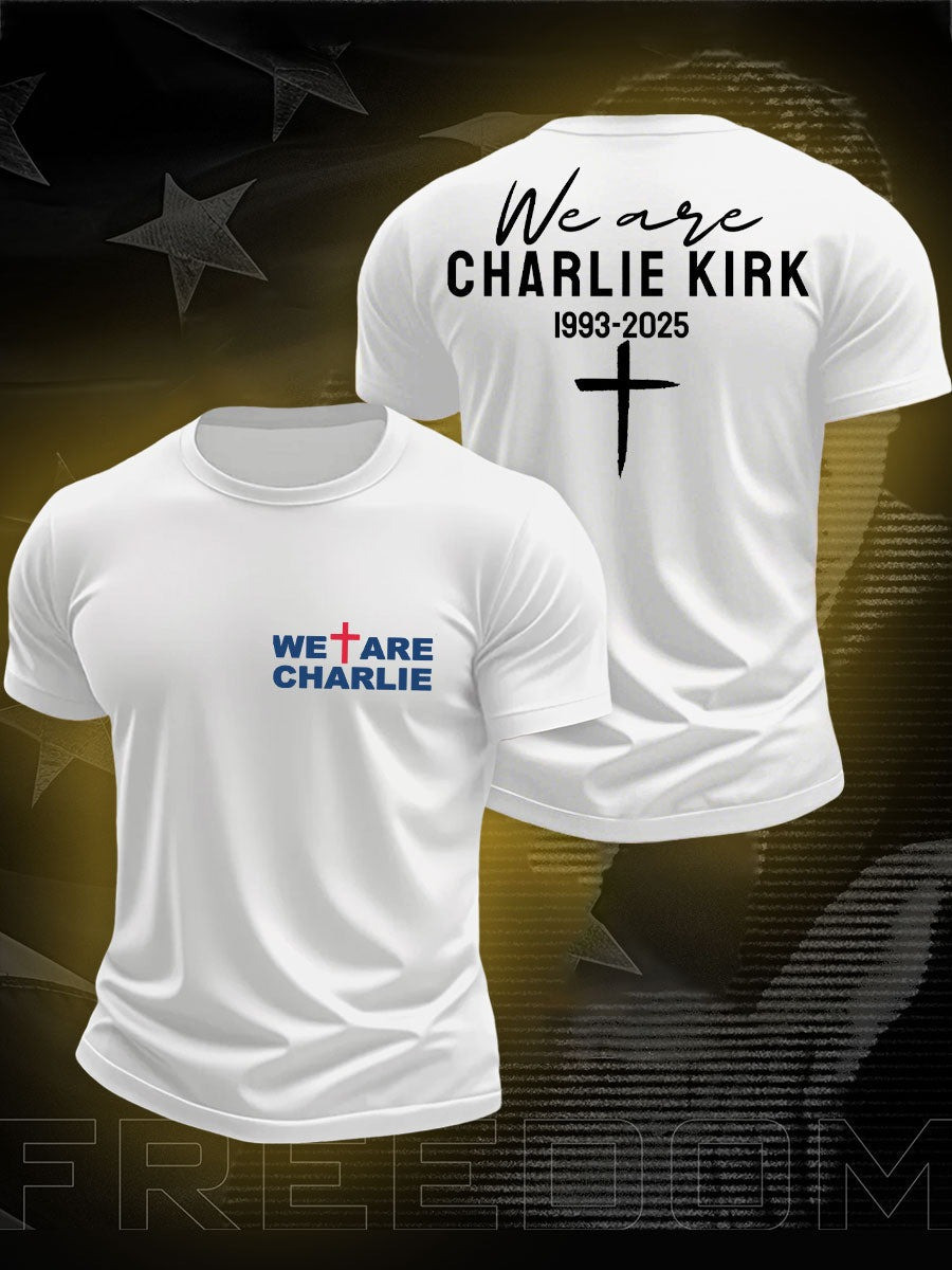 Red We Are Charlie Kirk Shirt Men's R.I.P Charlie Kirk Tee Shirts Wear Red On October 14 Day - Image 2