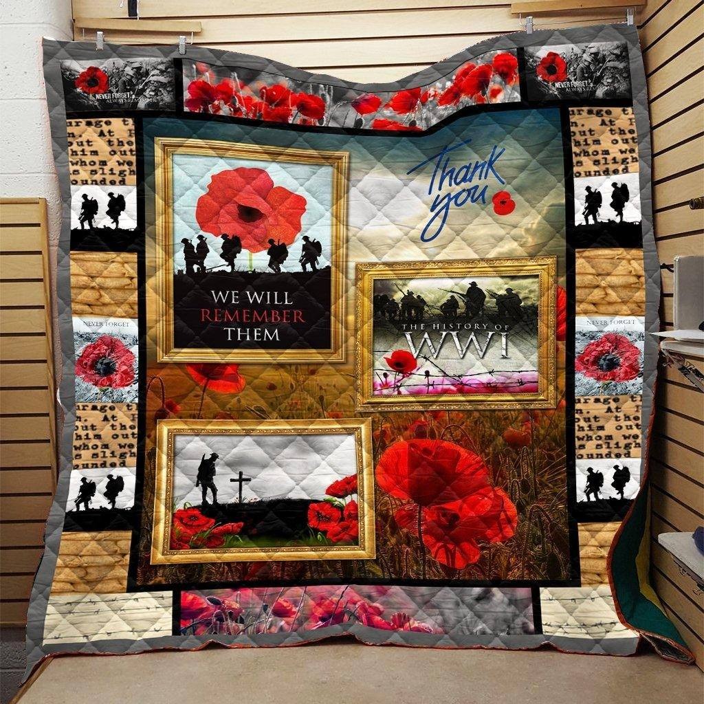 Remembrance Day Lest We Forget Quilted Blanket We Will Remember Them Blanket Veteran Gifts