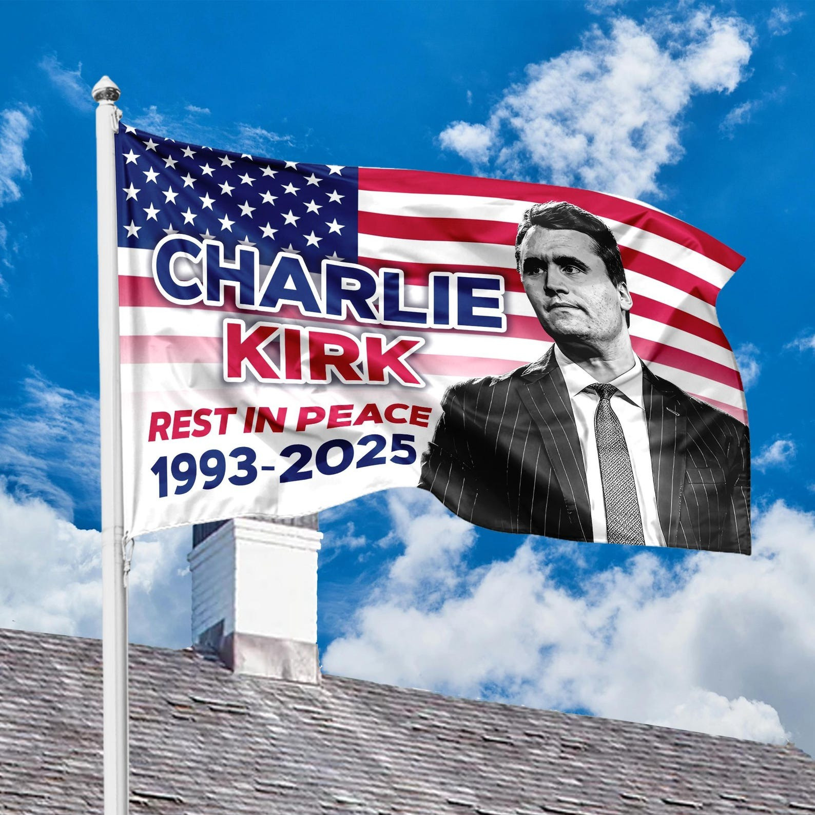 Rest In Peace Charlie Kirk American Flag RIP CK 1993 2025 TPUSA Memorial Charlie Kirk Merch