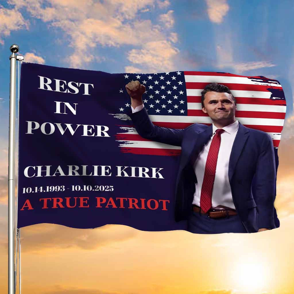 Rest In Power Charlie Kirk American Flag Tribute RIP Charlie Memorial Flag TPUSA Merch