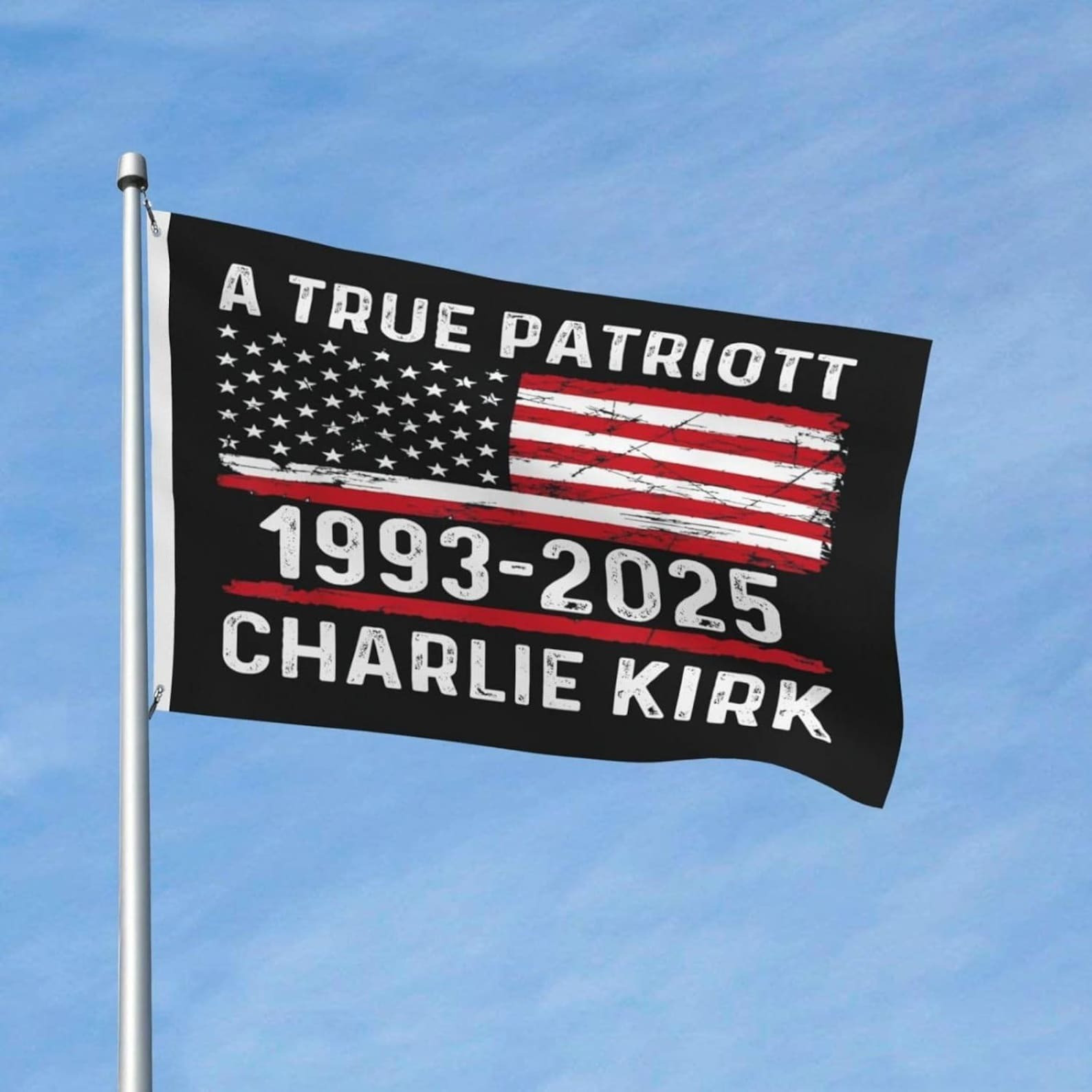 RIP Charlie Kirk Flag A True Patriot 1993 2025 Honor Remembrance Day Memorial Decorations