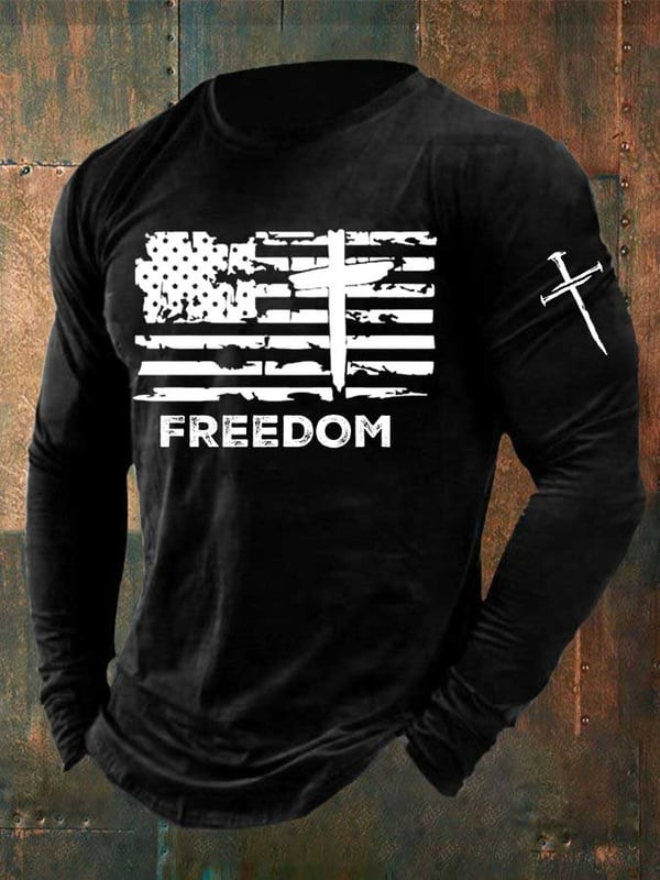 RIP Charlie Kirk Freedom Long Sleeve Shirt Men's American Flag Support Clothing Merch Store - Image 2
