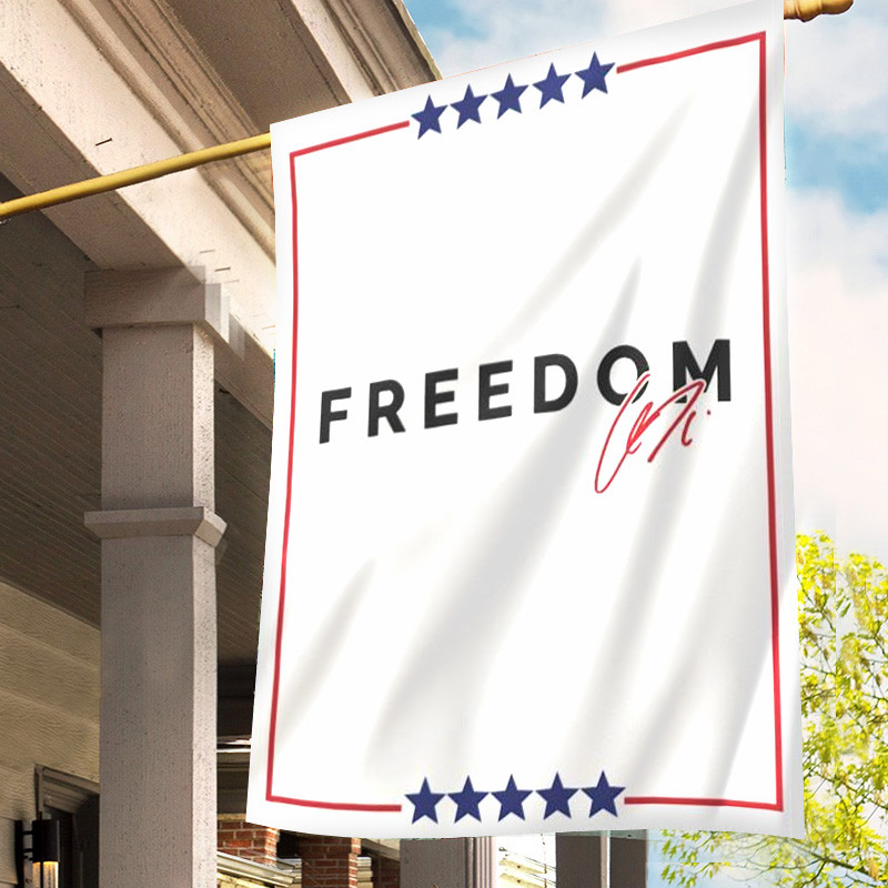 RIP Charlie Kirk Freedom White Flag Signature CK Signed Flag TPUSA Turning Point USA Merch