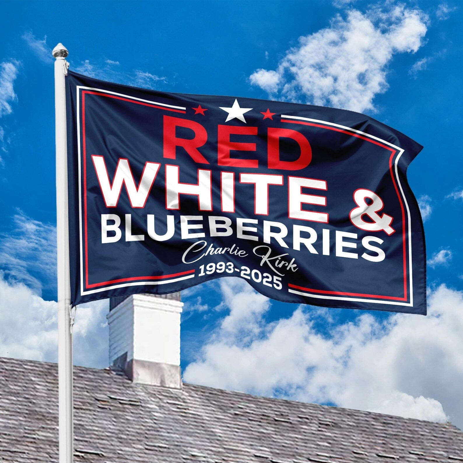 RIP Charlie Kirk Red White And Blueberries Flag Support Charlie Kirk Memorial Day Merch