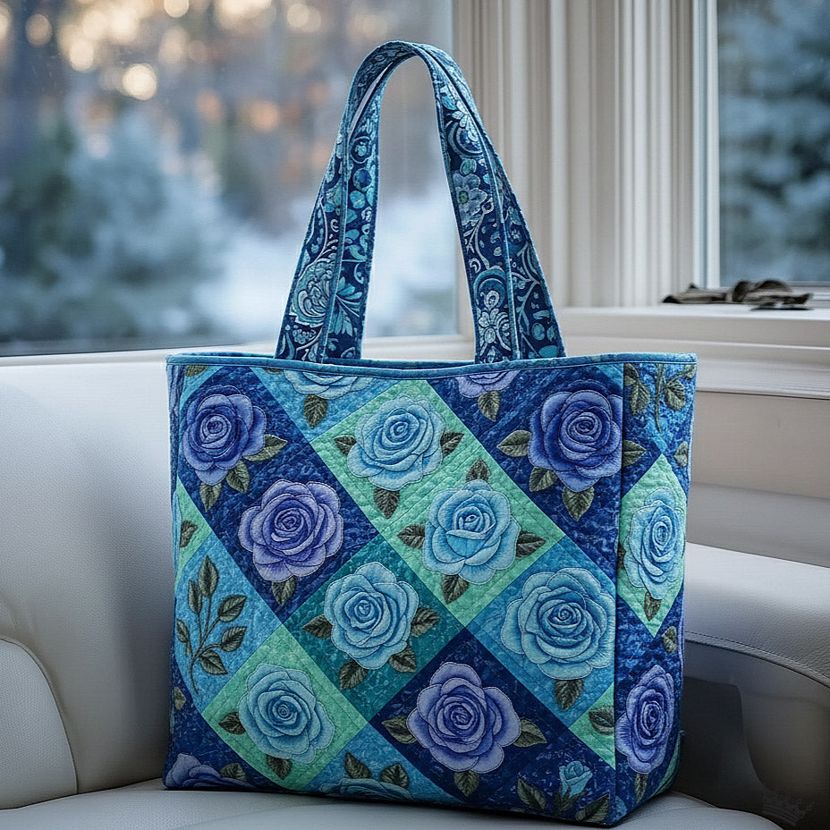 Rose Patchwork Quilted Tote Bag Cool Tote Bags For Women Gift For Mother In Law