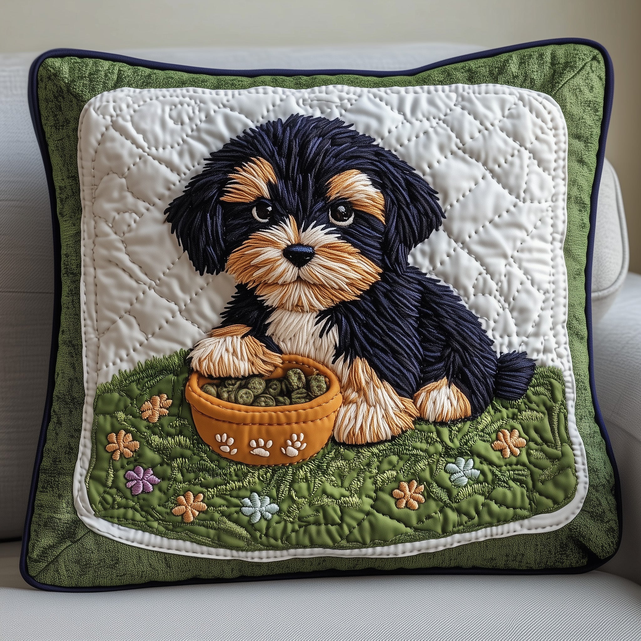 Schnauzer Quilted Pillow Case Decorative Pillow Cover MerchDog Inspired Gifts Christmas