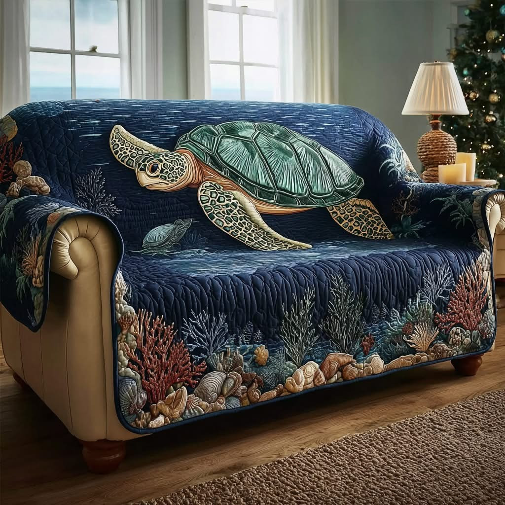 Sea Turtle Deep Ocean Quilted Sofa Cover Best Sofa Covers Unique Sea Turtle Gifts