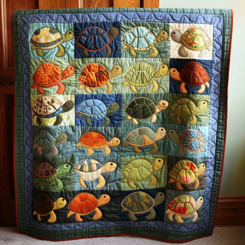 Sea Turtle Quilt Blanket Cute Ocean Animal Throw Blanket Turtle Themed Gifts Items