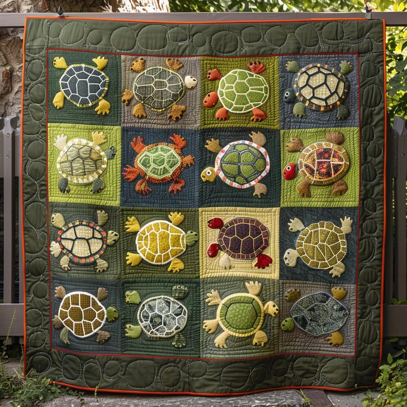 Sea Turtle Quilt Blanket Ocean Animal Blanket Turtle Themed Gifts For Friends