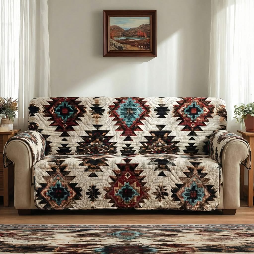Southwest Patch Quilted Sofa Cover Best Sofa Protector Native American Gifts Ideas