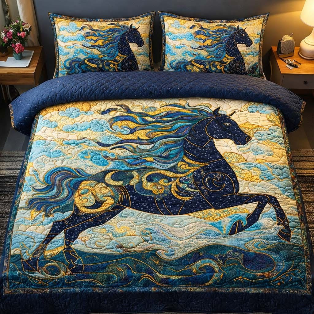 Stallion Wind Quilted Bedding Sets Best Bed Sheet Set Gifts Ideas For Horse Lovers