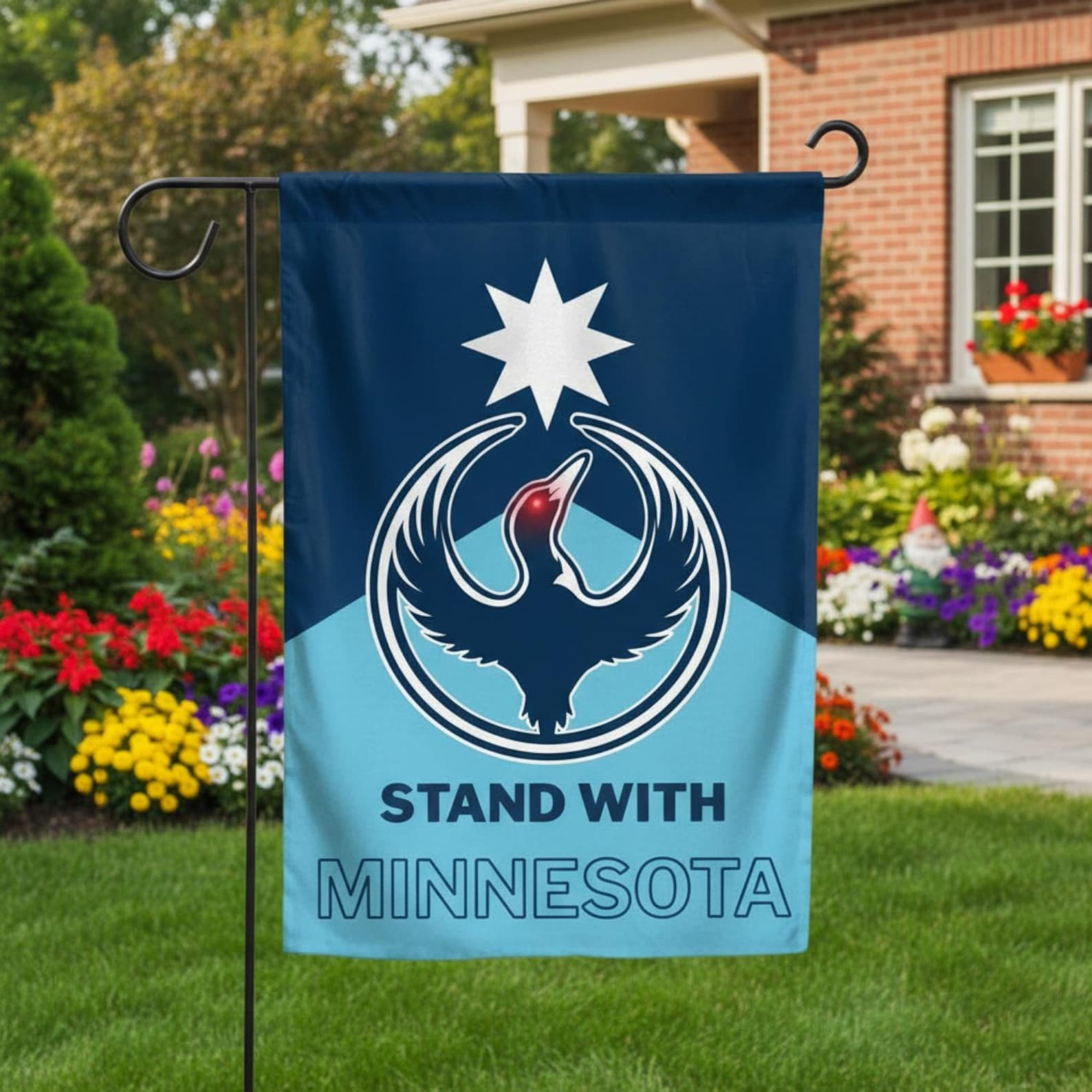 Stand With Minnesota Garden Flag MN Loon Bird Protest Flag Minnesota Pride Outdoor Decor