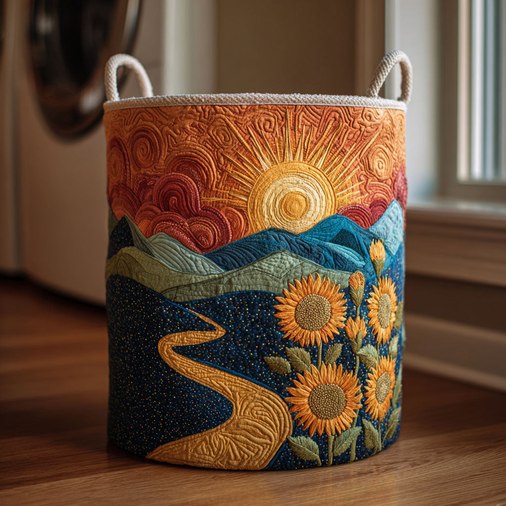 Sunflower Sunshine Amber Sky Laundry Basket Modern Laundry Hamper Best House Warming Gift