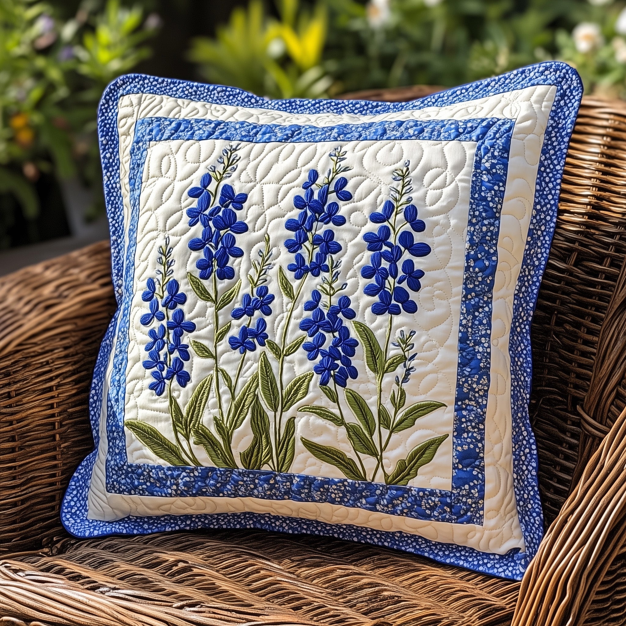 Texas Bloom Quilted Pillow Case Square Pillow Cushion CoverBest Brother In Law Christmas Gifts
