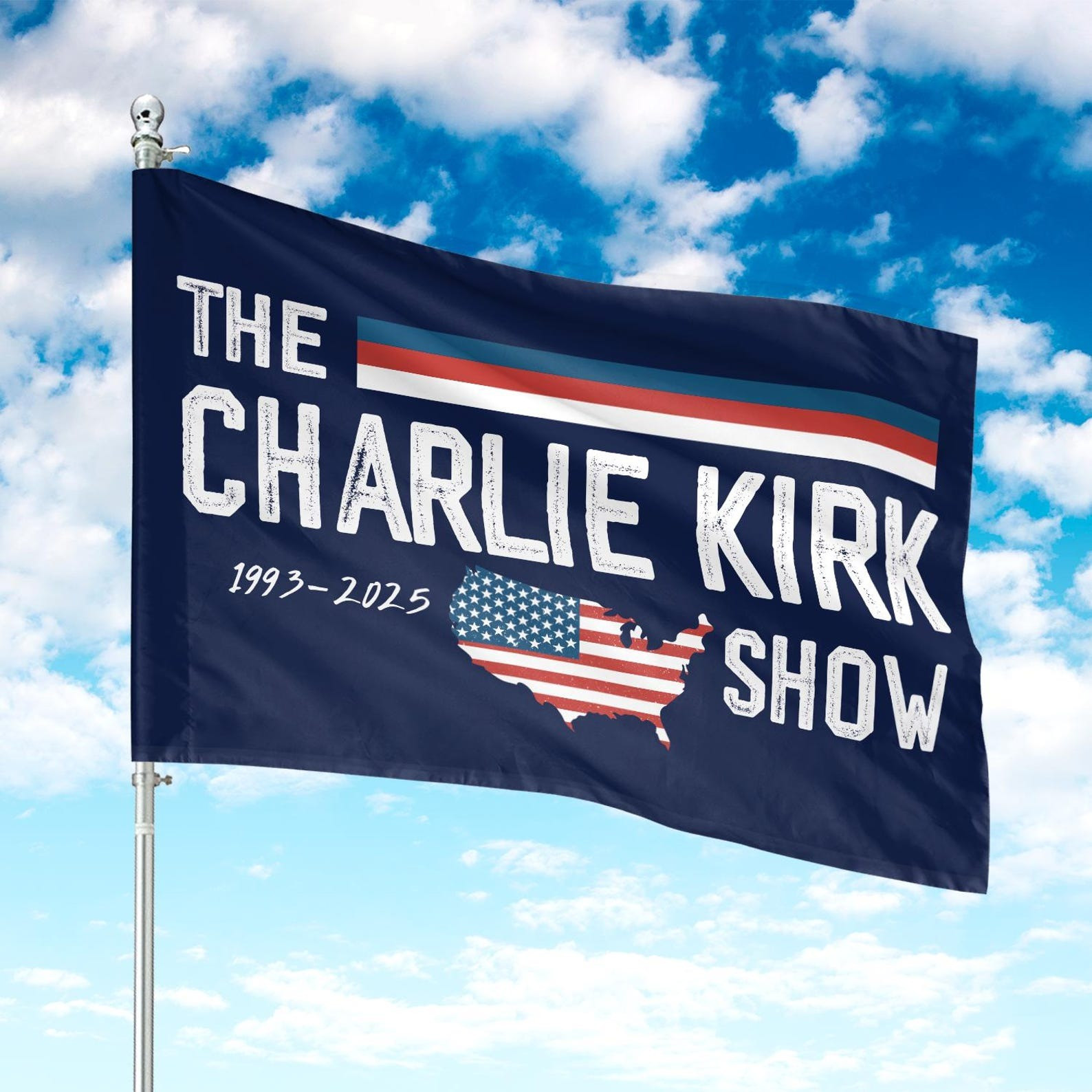 The Charlie Kirk Show Merch Flag RIP Tribute To Charlie Kirk Memorial Banner Gear Decor