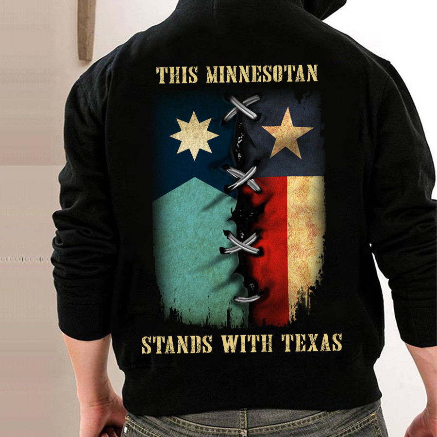 This Minnesotan Stands With Texas Shirt Minnesota Pro Texas T-Shirt Gift - Image 2