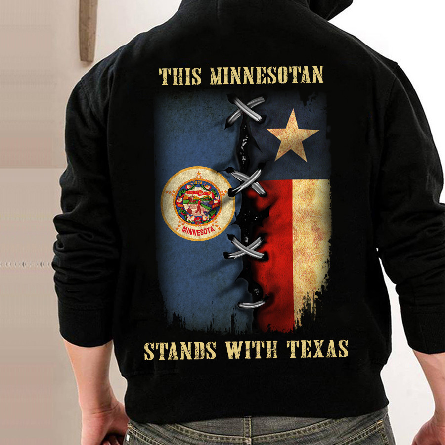 This Minnesotan Stands With Texas Shirt Minnesota Support Texas T-Shirt Patriotic Gift - Image 2