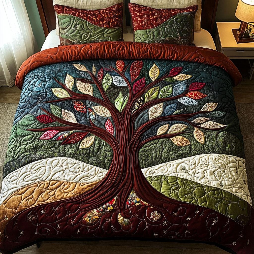 Tree Of Life Quilted Bedding Set Nature Embrace Bed Sheet Set Tree Of Life Gifts Items