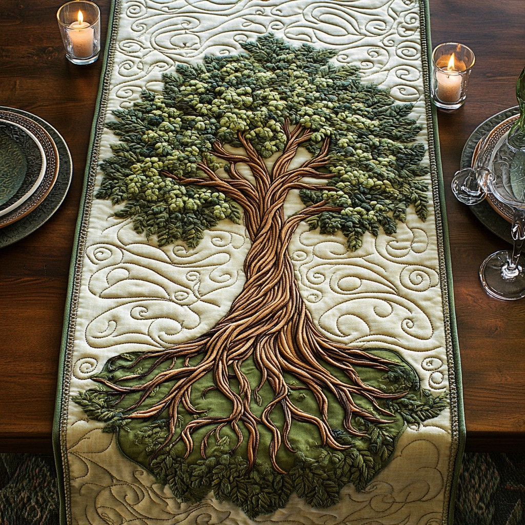 Tree Of Life Quilted Table Runner Dining Table Ideas Tree Of Life Gifts For Family