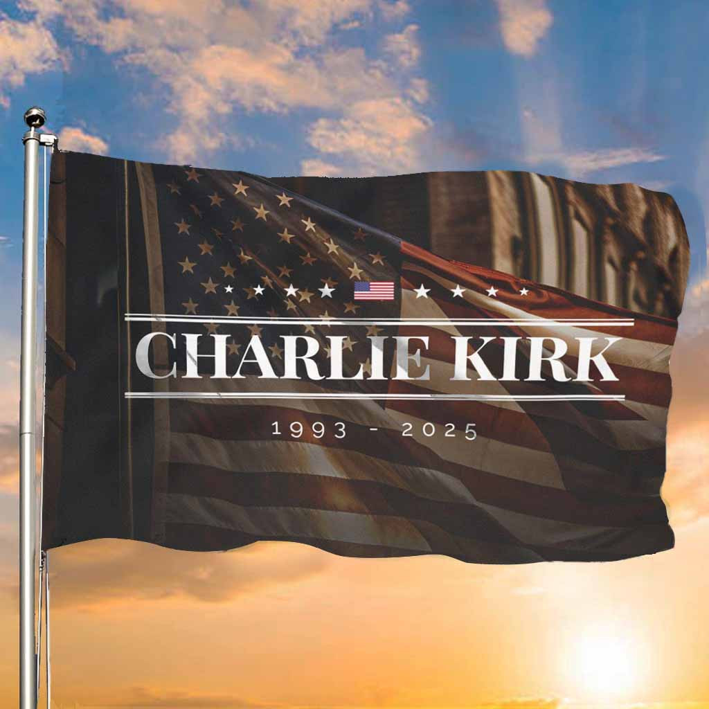 Tribute Charlie Kirk American Flag TPUSA Turning Point USA Merchandise Memorial Decor