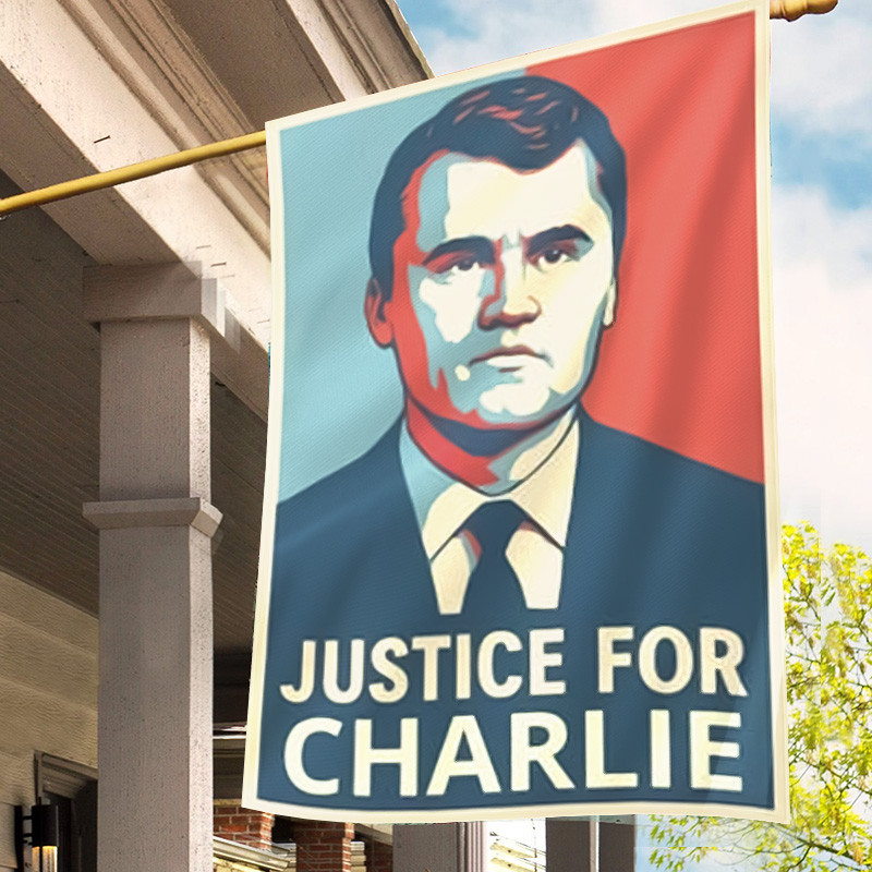 Tribute Charlie Kirk Flag Justice For All Charlie Kirk TPUSA Turning Point USA Merch Banner