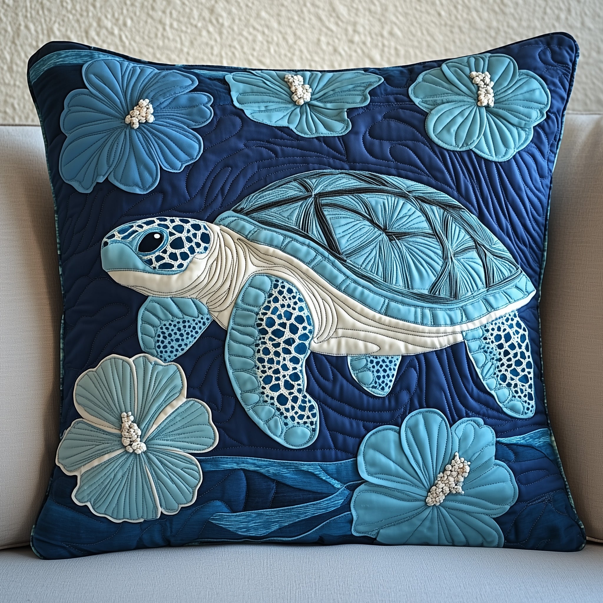 Tropical Turtle Dreams Quilted Pillow Case Decorative Pillow Cover MerchSea Turtle Gifts For Him