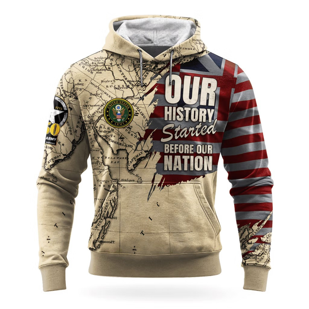 US Army 250 Years Of Service Hoodie 250Th Anniversary 1775 2025 Army Veteran Clothing