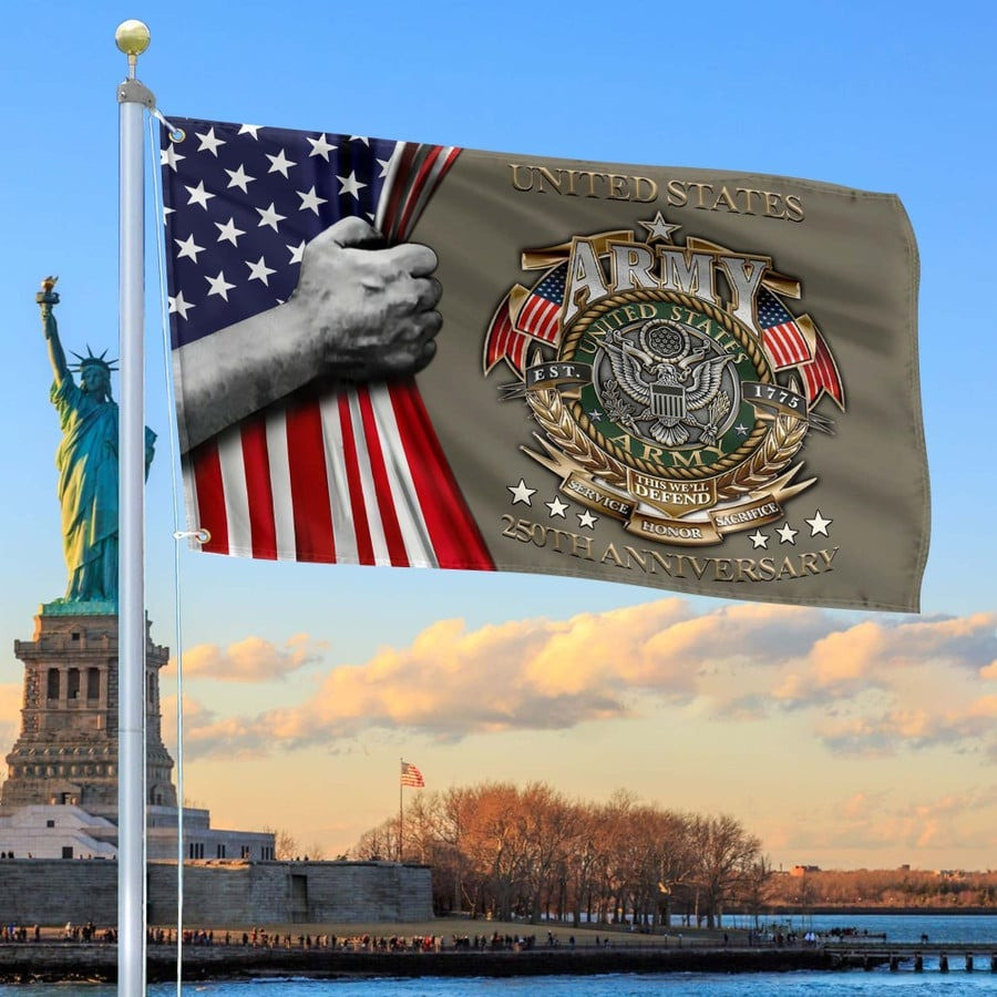 US Army 250th Anniversary Flag Patriotic Yard Flags Best Gift For Army Veteran