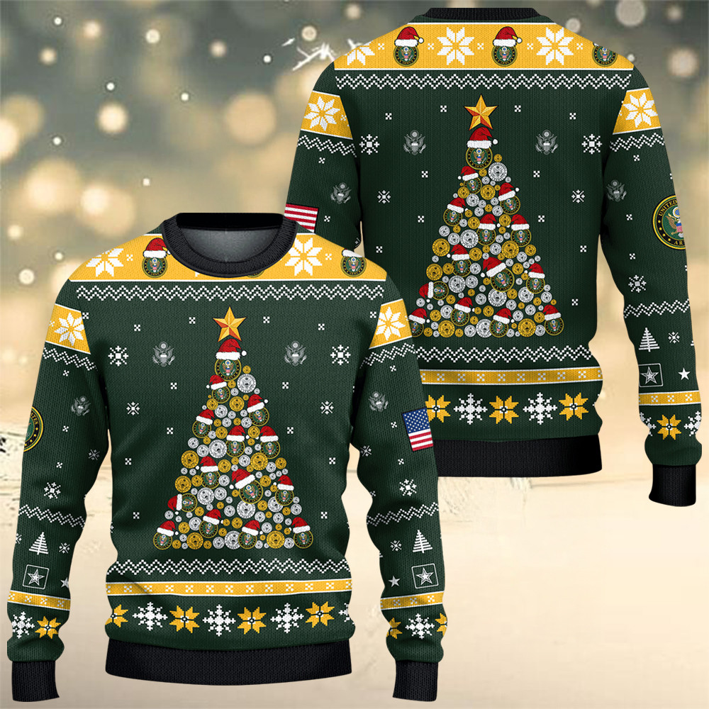 US Army 250Th Anniversary Ugly Christmas Sweater Military Merch Army Veteran Gift Ideas - Image 2