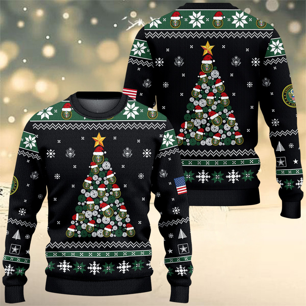 US Army 250Th Anniversary Ugly Christmas Sweater Military Merch Army Veteran Gift Ideas