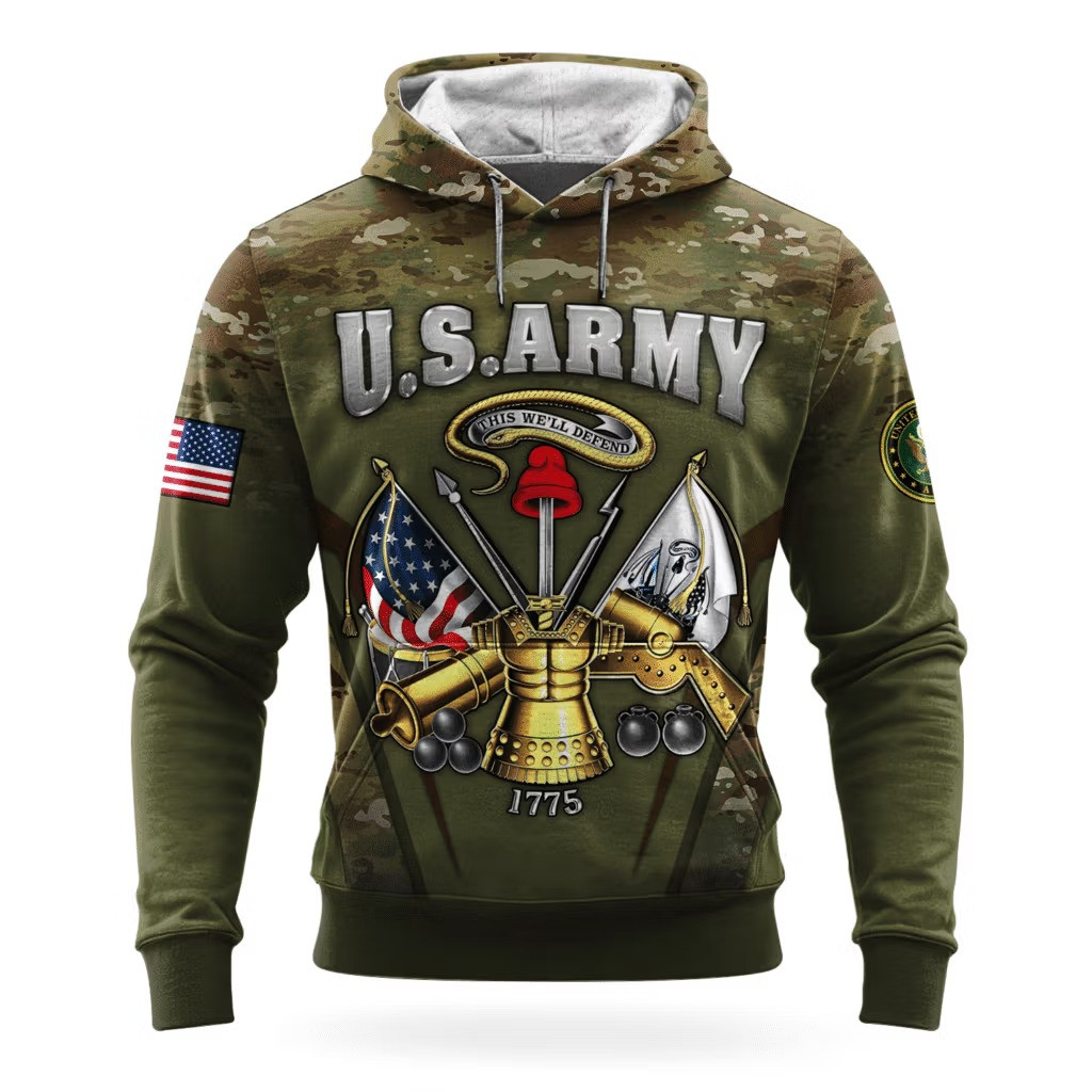 US Army This We'll Defend 250Th Anniversary Camo Hoodie 2025 Army Veteran Apparel Gifts