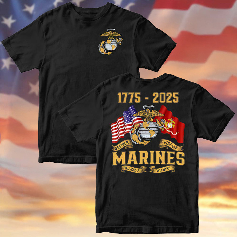 US Marine Corps 250 Years Semper Fi Shirt 250Th Anniversary USMC Merch Veterans Gifts 2025 - Image 2