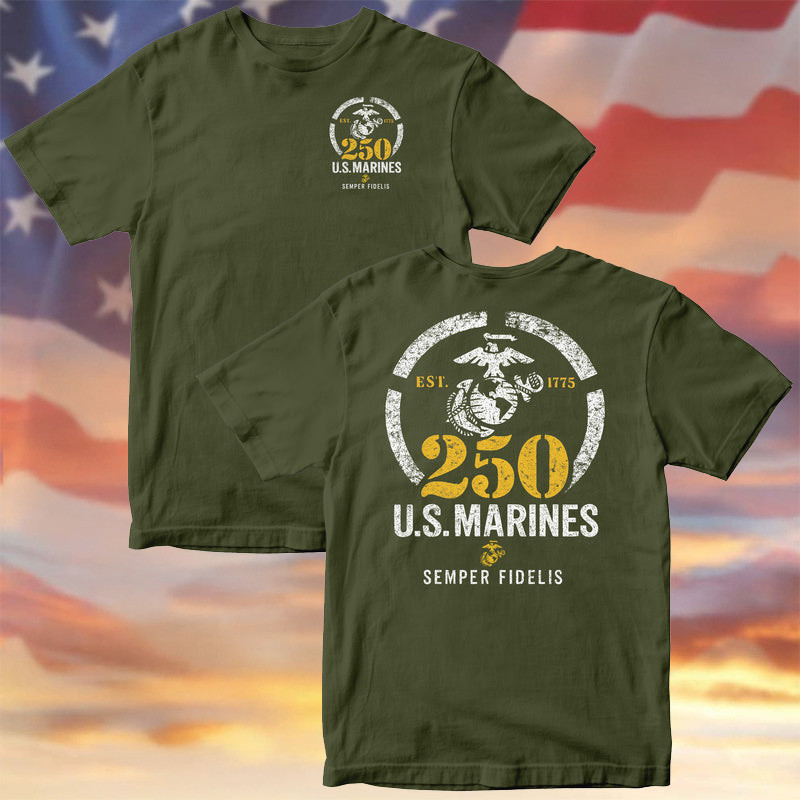 US Marine Corps 250 Years Shirt 250Th Anniversary USMC Merch Best Veterans Day Gifts 2025 - Image 2
