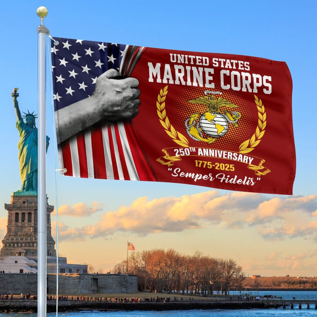US Marine Corps 250th Anniversary Flag 2025 Semper Fidelis Merch Best Gifts For Veterans