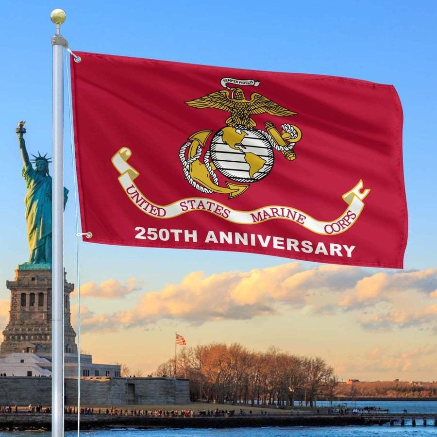 US Marine Corps 250th Anniversary Flag Patriotic Flag Outdoor Decor Gifts For Veteran