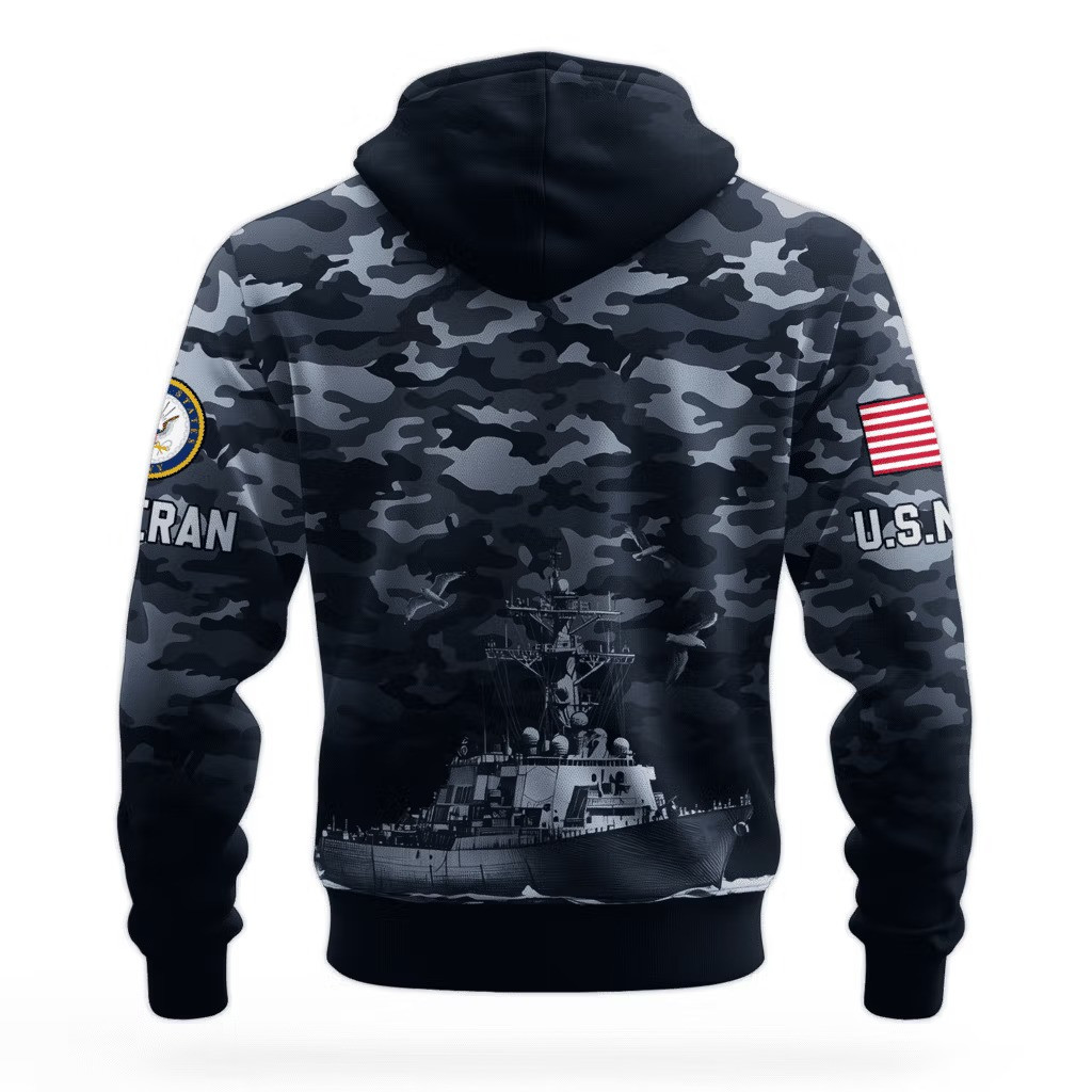 US Navy 250Th Anniversary Camo Hoodie 1775 2025 USN Merch Apparel Gifts For Veterans Day - Image 2
