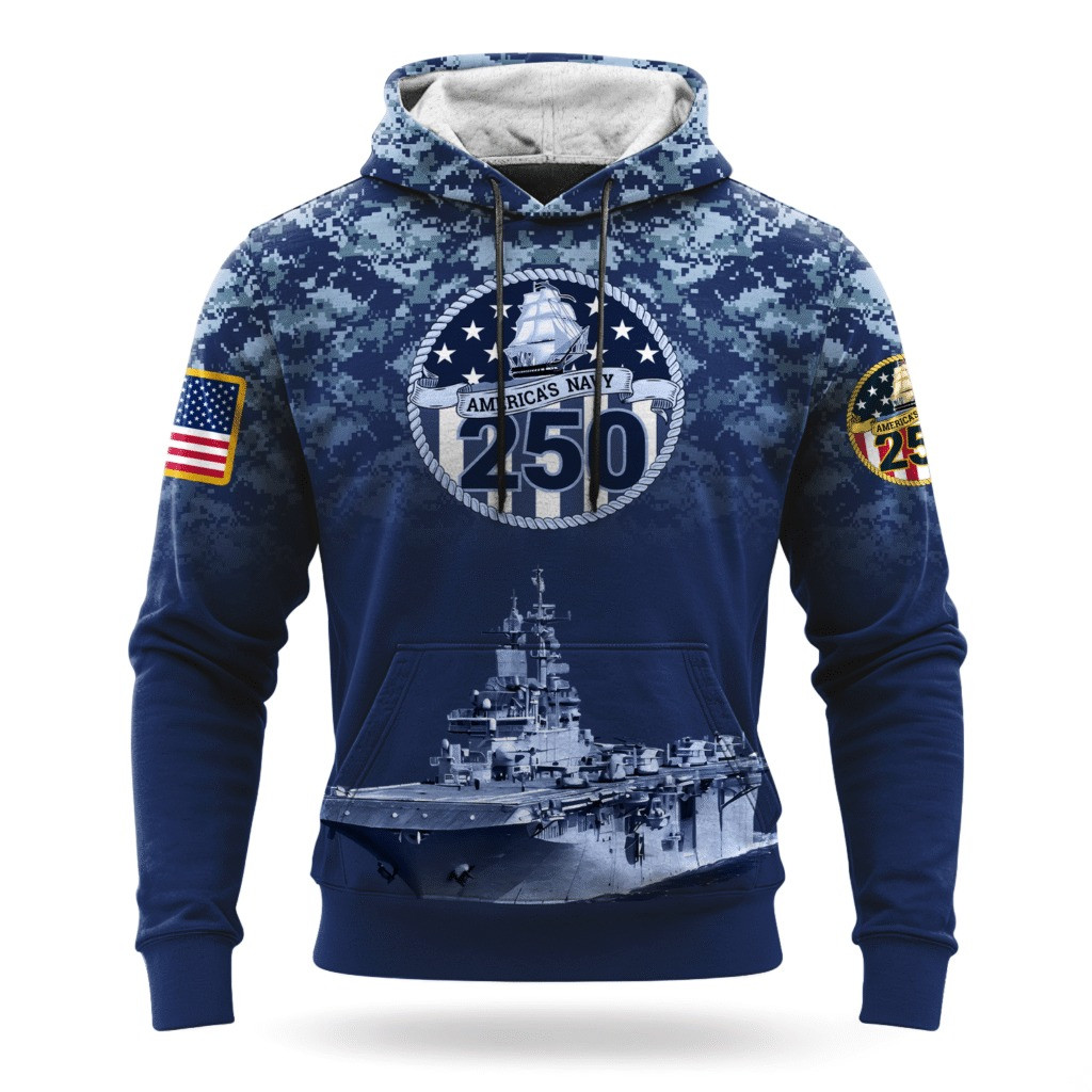 US Navy 250Th Anniversary Camo Hoodie 1775 2025 USN Merch Navy Veteran Gifts For Sailor