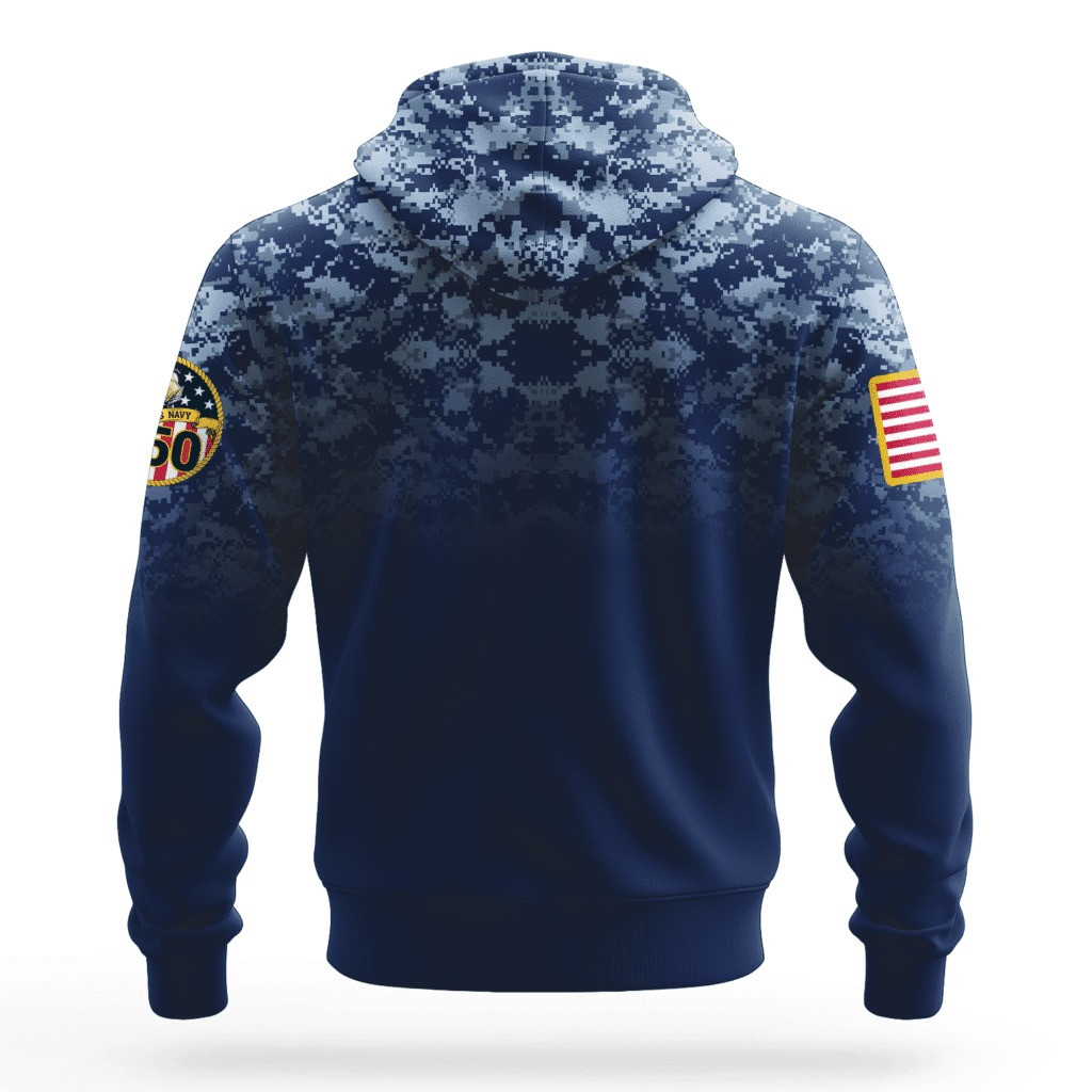 US Navy 250Th Anniversary Camo Hoodie 1775 2025 USN Merch Navy Veteran Gifts For Sailor - Image 2