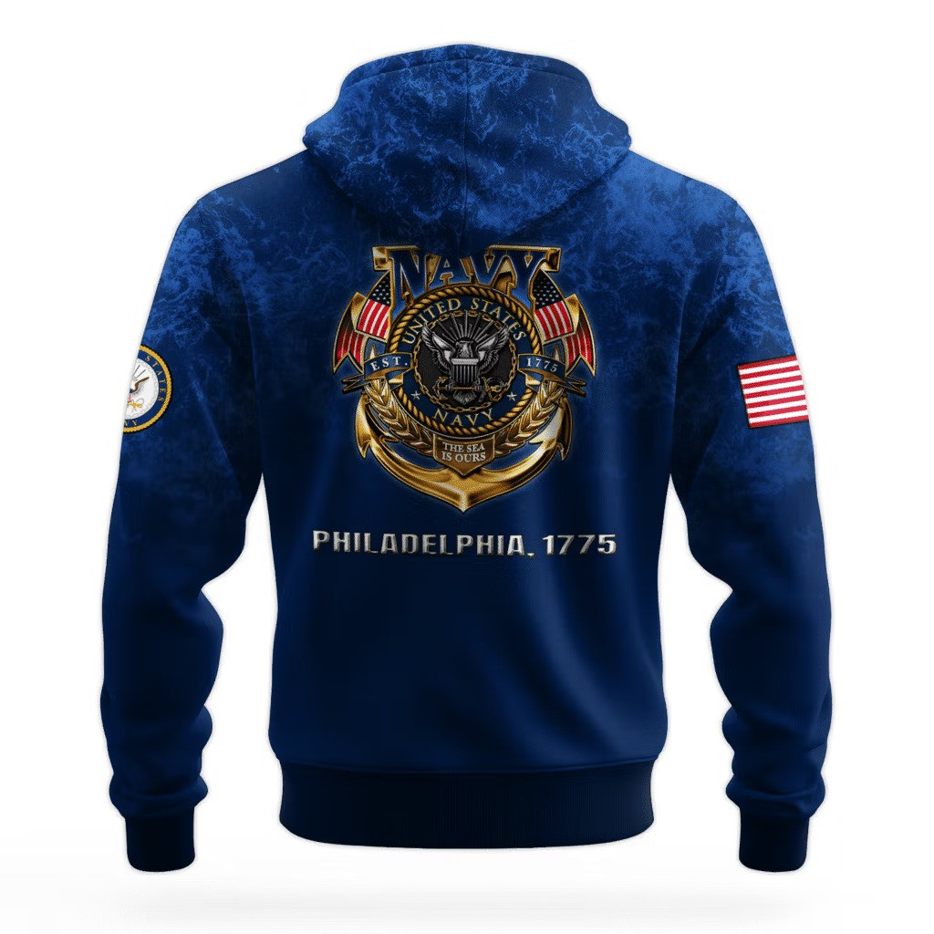 US Navy 250Th Anniversary Hoodie 1775 2025 USN Apparel Unique Gifts For Navy Veterans - Image 2