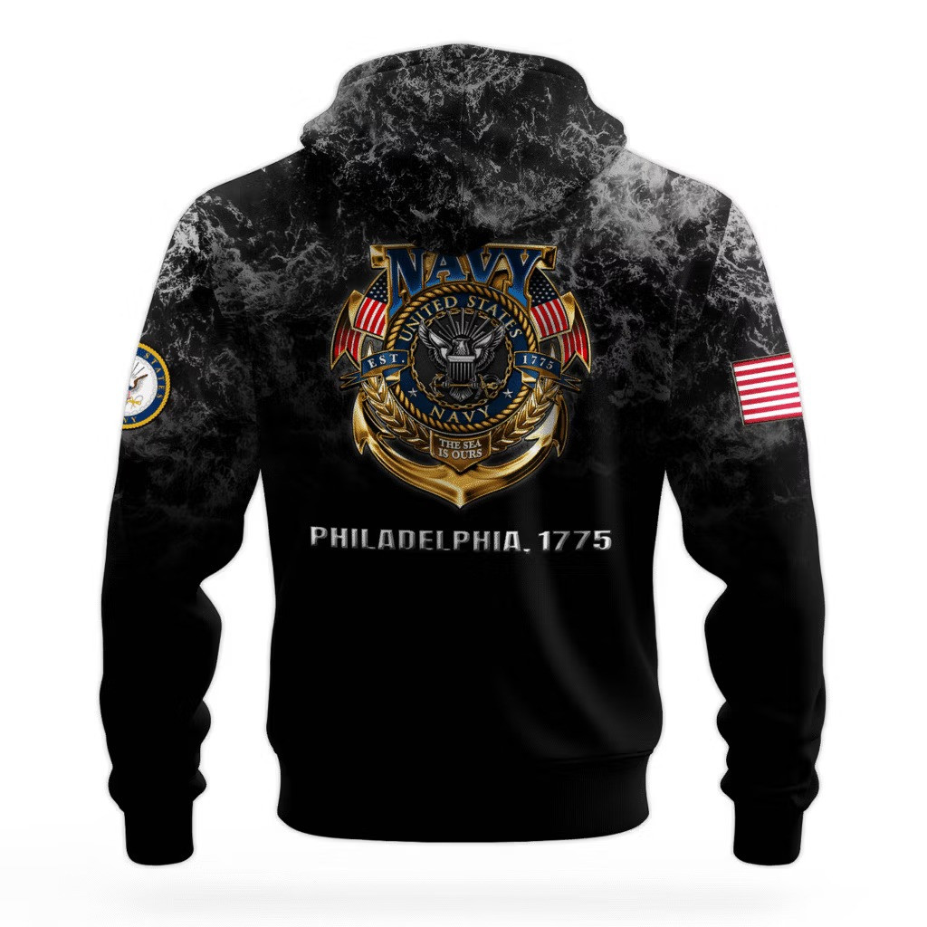 US Navy 250Th Anniversary Hoodie 1775 2025 USN Merch Navy Veteran Apparel Best Gift Ideas - Image 2