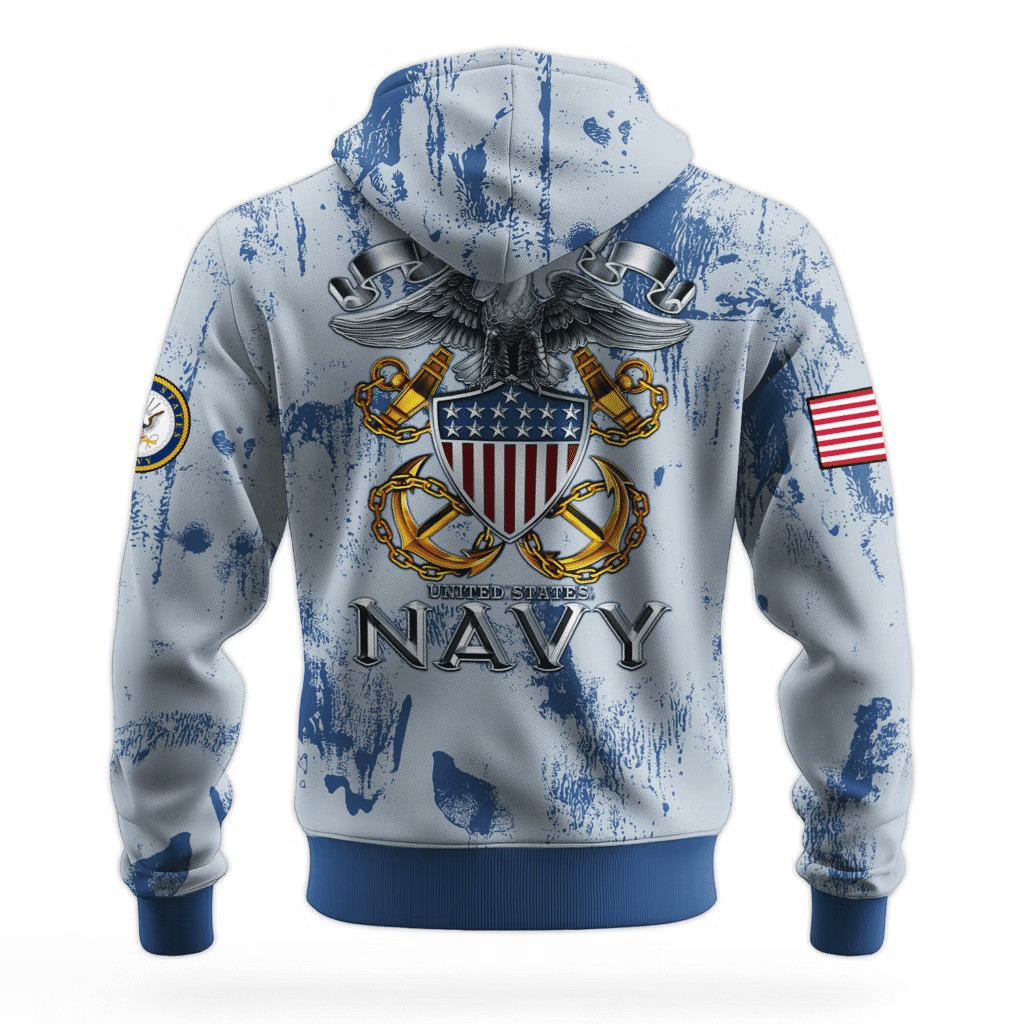 US Navy Forged By The Sea 250Th Anniversary Hoodie 1775 2025 USN Merch Veteran Gift Ideas - Image 2
