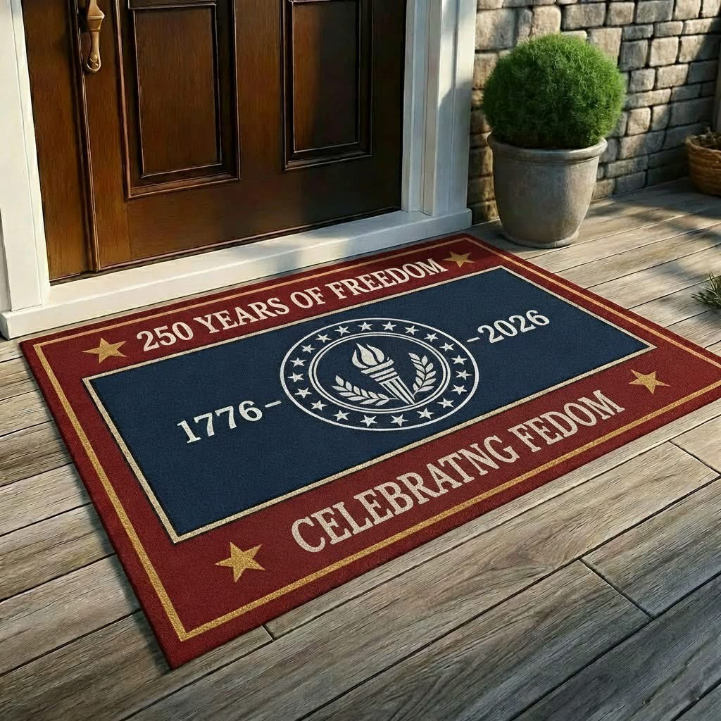 USA 250 Years Of Freedom 1776 2026 Doormat America Celebrating Freedom Mat Gifts For Mom