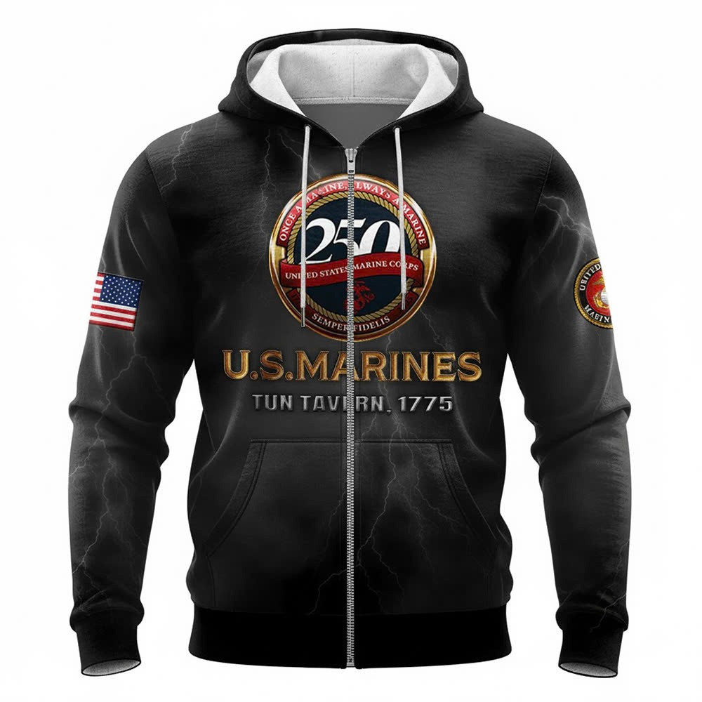 USMC 250Th Anniversary 1755 2025 Sweatshirt Marine Corps Merch Xmas Gifts For Veterans - Image 3