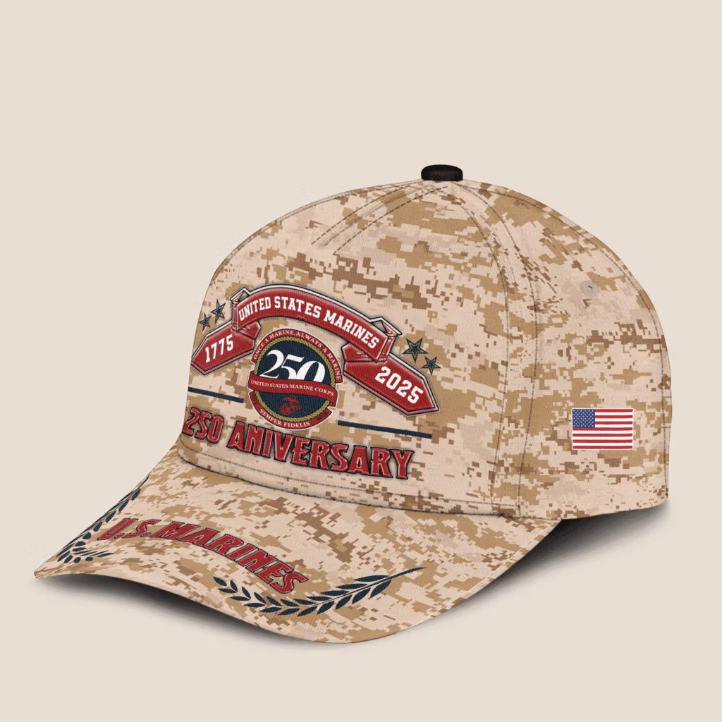 USMC 250Th Anniversary Camo Hat 1775 2025 Marine Corps Veteran Baseball Cap USMC Merch - Image 3