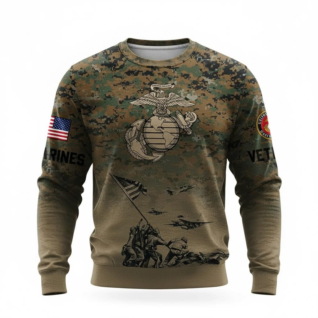 USMC 250Th Anniversary Camo Hoodie Marine Corps Veteran Clothing Best USMC Christmas Gifts - Image 4
