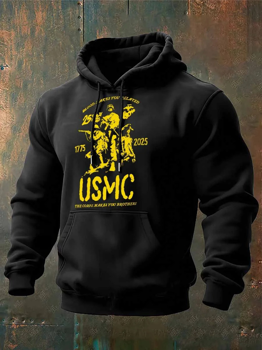USMC 250th Anniversary Hoodie 1775 2025 Marine Corps Veteran Apparel Gifts For Brotherhood