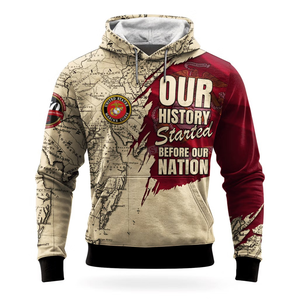 USMC 250Th Anniversary Hoodie 1775 2025 Marine Corps Veteran Clothing Unique Gifts For Vets